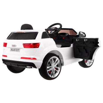 Audi Q7 Quattro S-Line na akumulator Biały + Pilot + Wolny Start + EVA + Radio MP3 LED